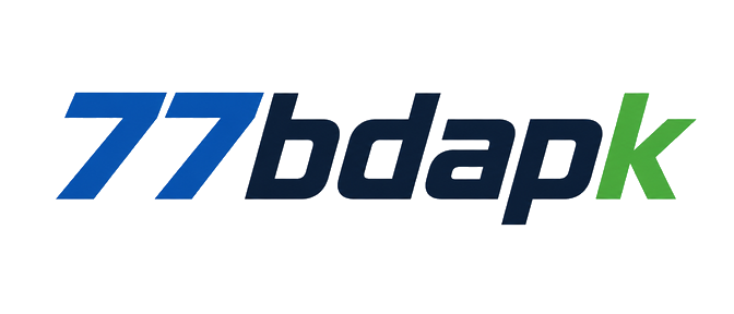 77bdapk logo on teal glass navigation